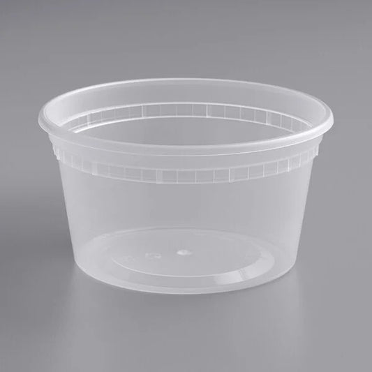 16oz Heavy Duty Plastic Deli Soup Cup Container + Lid 240/CS