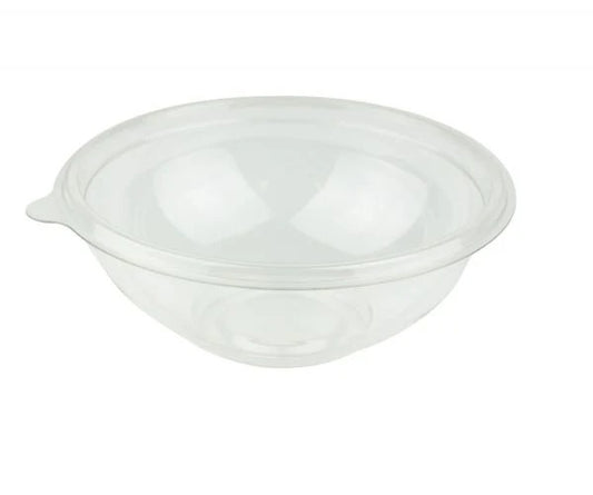 16 oz Clear Round PET Plastic Salad Bowl 500/CS