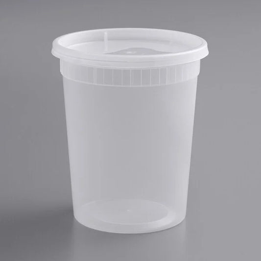 32oz Heavy Plastic Deli Soup Cup Container + Lid 240/CS