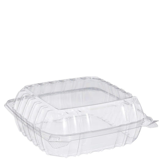 8 1/4"X8 1/4"X2" Clear Hinged Lid Container 250/CS