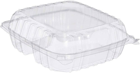 9x9 Eco Clear Plastic Hinge Container